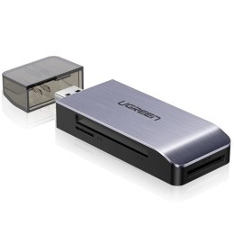 Adapter USB 4 w 1 UGREEN czytnik kart SD + microSD (srebrny)