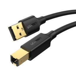 Kabel USB 2.0 A-B UGREEN US135 do drukarki, pozłacany, 5m (czarny)