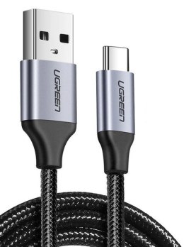Kabel USB do USB-C QC3.0 UGREEN 0,25m z aluminiową wtyczką czarny