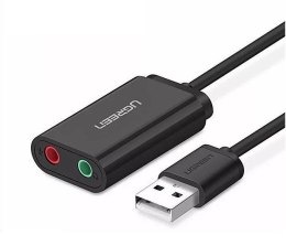 Zewnętrzna karta dźwiękowa USB UGREEN 15cm (czarny)