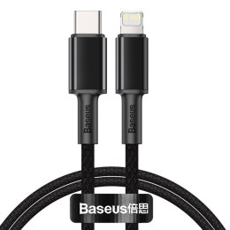 Kabel USB-C do Lightning Baseus High Density Braided, 20W, 5A, PD, 1m (czarny)