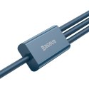 Kabel USB 3w1 Baseus Superior Series, USB do micro USB / USB-C / Lightning, 3.5A, 1.2m (niebieski)