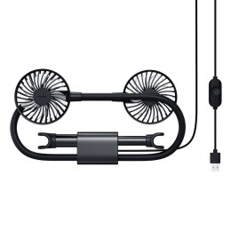 Samochodowy wentylator / wiatrak Baseus Blustery na zagłówek, USB (czarny)