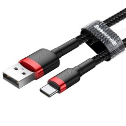 Kabel USB do USB-C Baseus Cafule 2A 3m (czerwono-czarny)