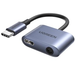 Adapter USB-C do USB-C i jack 3.5mm UGREEN CM231 (szary)