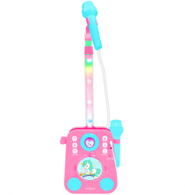 UNICORN JEDNOROŻEC Głośnik LED Karaoke Mikrofon Statyw AUX Dla Dzieci