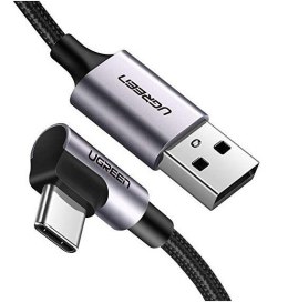Kabel USB do USB-C kątowy UGREEN US284, 3A , 3m (czarny)