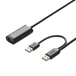 UGREEN US137 Kabel przedłużający 2x USB 2.0, aktywny, 5m (czarny)