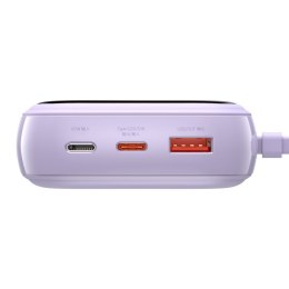 Powerbank Baseus Qpow 20000mAh, IP, USB, USB-C, 20W z kablem IP (fioletowy)