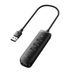 Adapter UGREEN 5w1 USB-A do 3x USB 2.0 + RJ45 + USB-C (czarny)