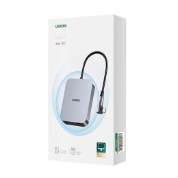 Hub USB-C UGREEN 60377, Adapter 5w1, 3x USB, SD/TF (szary)