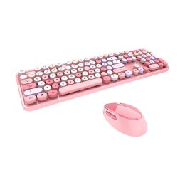 Bezprzewodowy zestaw klawiatura + myszka MOFII Sweet 2.4G (różowy)