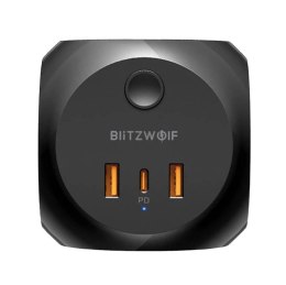Ładowarka sieciowa z 3 gniazdami AC, 2x USB, 1x USB-C Blitzwolf BW-PC1 (czarna)