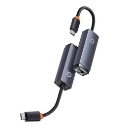 Adapter sieciowy Baseus Lite Series USB-C do RJ45 (szary)