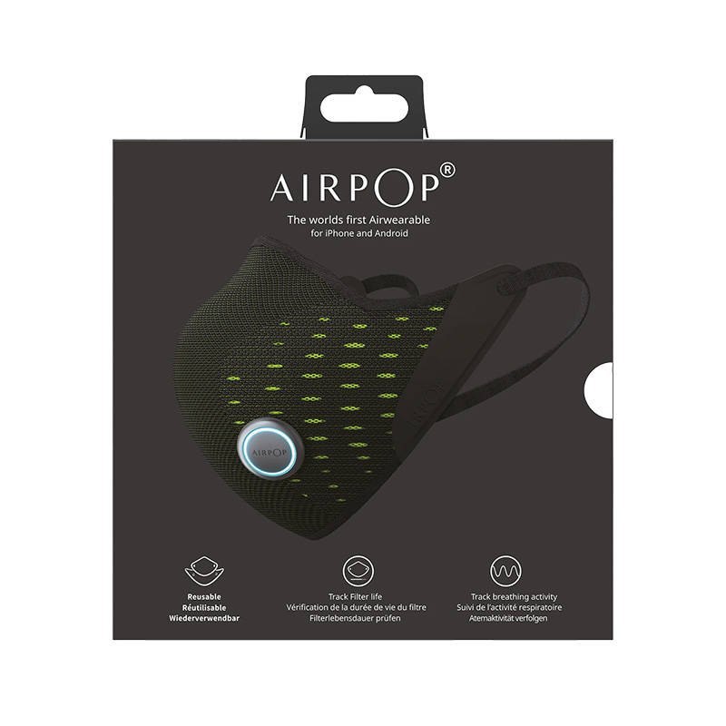 Maska antysmogowa SMART AirPop Active czarny/żółty