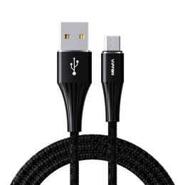 Kabel USB do Micro USB Vipfan A01, 3A, 1.2m, z oplotem (czarny)