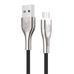 Kabel USB do Micro USB Vipfan Fingerprint Touch Z04, 3A, 1.2m (czarny)