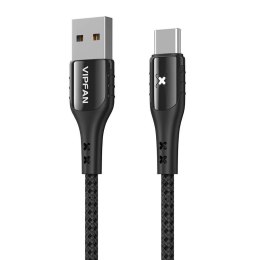 Kabel USB do USB-C Vipfan Colorful X13, 3A, 1.2m (czarny)