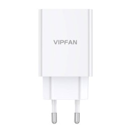 Ładowarka sieciowa Vipfan E03, 1x USB, 18W, QC 3.0 + kabel USB-C (biała)