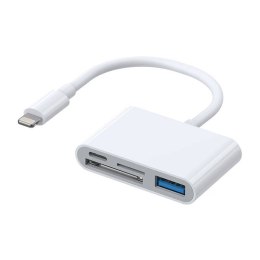 Adapter Lightning do USB OTG Joyroom S-H142 czytnik kart SD, microSD (biały)
