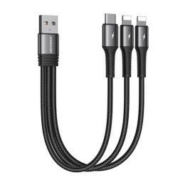 Kabel USB Joyroom S-01530G10 3w1 USB-C / 2x Lightning 3.5A 0,15m (czarny)