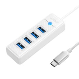 Adapter Hub USB-C do 4x USB 3.0 Orico, 5 Gbps, 0.15m (biały)