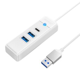 Adapter Hub USB do 2x USB 3.0 + USB-C Orico, 5 Gbps, 0.15m (biały)