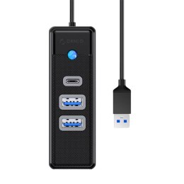 Adapter Hub USB do 2x USB 3.0 + USB-C Orico, 5 Gbps, 0.15m (czarny)