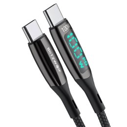 Kabel USB-C do USB-C BlitzWolf BW-TC23, z wyświetlaczem, 100W, 0.9m (czarny)