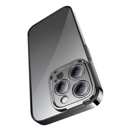 Zestaw ochronny Baseus Glitter przeźroczyste etui i szkło hartowane do iPhone 14 Pro Max (czarny)