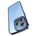Zestaw ochronny Baseus Glitter przeźroczyste etui i szkło hartowane do iPhone 14 Pro Max (niebieski)