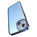Zestaw ochronny Baseus Glitter przeźroczyste etui i szkło hartowane do iPhone 14 (niebieski)