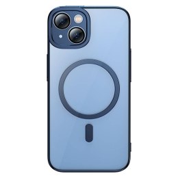 Zestaw ochronny Baseus Glitter przeźroczyste etui magnetyczne i szkło hartowane do iPhone 14 Plus (niebieski)