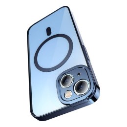 Zestaw ochronny Baseus Glitter przeźroczyste etui magnetyczne i szkło hartowane do iPhone 14 Plus (niebieski)