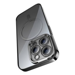 Zestaw ochronny Baseus Glitter przeźroczyste etui magnetyczne i szkło hartowane do iPhone 14 Pro (czarny)