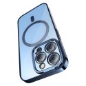 Zestaw ochronny Baseus Glitter przeźroczyste etui magnetyczne i szkło hartowane do iPhone 14 Pro (niebieski)