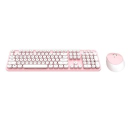 Bezprzewodowy zestaw klawiatura + myszka MOFII Sweet 2.4G (Biało-Różowy)