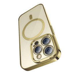Etui Baseus Glitter Magnetic do iPhone 14 Pro (złote) +szkło hartowane +zestaw czyszczący