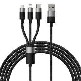 Kabel USB 3w1 Baseus StarSpeed, USB-C + micro USB + Lightning, 3,5A, 1.2m (czarny)