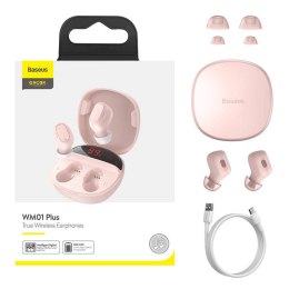 Słuchawki bezprzewodowe Baseus Encok WM01 Plus (różowe)