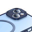Zestaw ochronny Baseus Glitter przeźroczyste etui magnetyczne i szkło hartowane do iPhone 14 (niebieski)