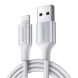 Kabel Lightning do USB UGREEN 2.4A US199, 2m (srebrny)