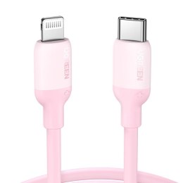 Kabel ładowania USB-C do Lightning UGREEN, PD 3A, 1m (różowy)