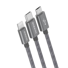 Kabel USB Romoss CB25N 3w1 USB-C / Lightning / Micro 3A 1m (szary)