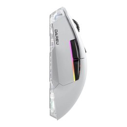 Bezprzewodowa mysz gamingowa + stacja ładująca Dareu A955 RGB 400-12000 DPI (biała)