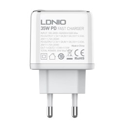 Ładowarka sieciowa LDNIO A2528C 2USB-C 35W + Kabel USB-C - Lightning