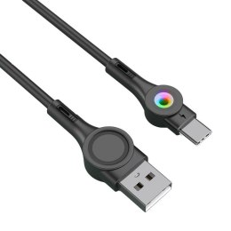 Kabel USB do USB-C Foneng X59, LED, 3A, 1m (czarny)