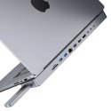 Stacja dokująca / Hub USB-C do MacBook Pro 16" INVZI MagHub 12w2 z kieszenią SSD (szara)