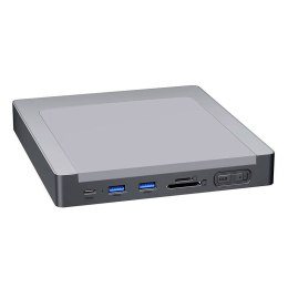 Stacja dokująca / Hub USB-C do iMac INVZI MagHub 8w1 z kieszenią SSD (szara)