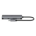 Hub 6w1 USB-C do 3x USB, USB-C, SD Card, Micro SD Card Cygnett SlimMate 100W (szary)